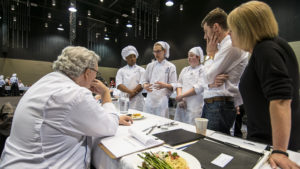 Judges evaluation during culinary track.