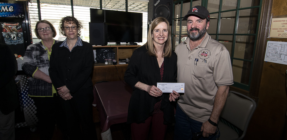L-R: A Better Way board members Jean Drumm, Leslie Mathewson; executive director Teresa Clemmons and Eddie Collins, president of Fraternal Order of Eagles, aerie No. 231 are pictured during the check presentation on April 17th. Photo by: Mike Rhodes