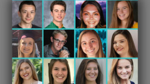 Brian Ault, Luke Avila, Jessalyn Barr, and Indira Brown (top row), Angela Cardwell, Garrett Clausen, Breanna Evans, and Baily Morgan (middle row); Hanna Quirk, Michelle Scanameo, Annie Schuck, and Mallory Wilson (bottom row)