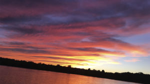 A boat provides an unfettered view of a spectacular sky. Photo provided.