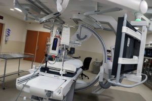 A leading-edge hybrid interventional radiology/OR suite opened at IU Health Ball in January 2017.