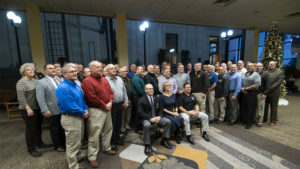 Group photo of new sheriffs who attended the ISA New Sheriffs' School. Lt. Governor Suzanne Crouch is seated, center. Photo by: Mike Rhodes