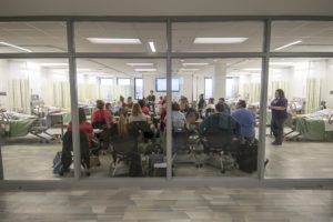 An Ivy Tech class is pictured inside the IU Health School of Health Sciences and Ball Brothers Foundation School of Nursing wing. Photo by Mike Rhodes