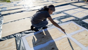 A Ball State employee is pictured volunteering for United Way’s 2018 Day of Action. Photo provided