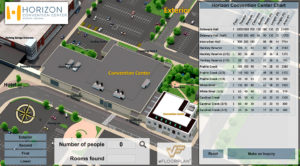 The "Virtual Floor Plan" application available on the Horizon Convention Canter website.