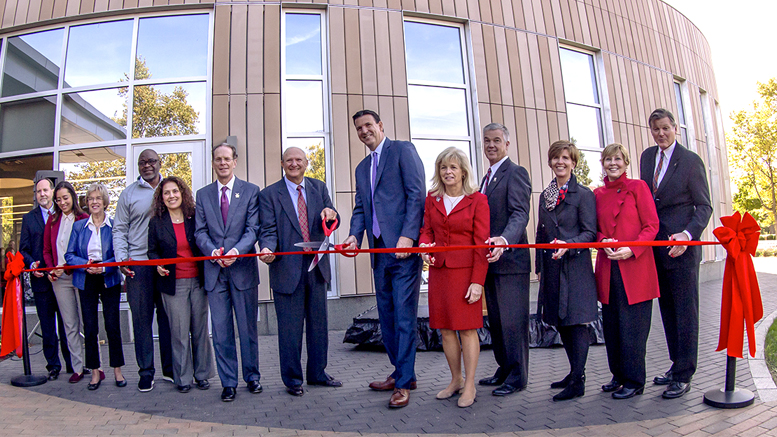 Ball State University formally unveiled the future of health care when the campus community came together for the ribbon-cutting at the new Health Professions Building. Photo provided