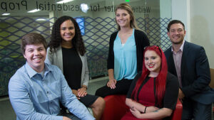 2018 Startup Weekend Muncie winning team (Button Buddy). From left to right Austin Hollowell, Esther Bryant, Rachel Hafley, Brandi Lambertson, and Michael Garrity. Photo provided