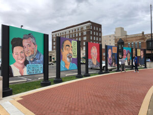 Face Me Por Favor collaboration with Downtown Muncie at Canan Commons in 2019. Photo provided