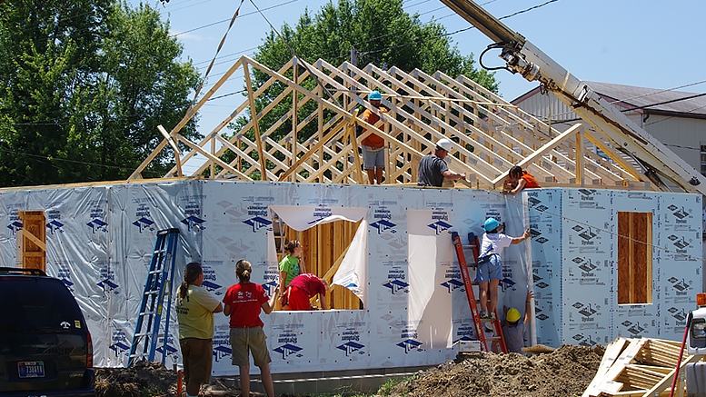 A new Habitat for Humanity home in the process of being constructed. File photo