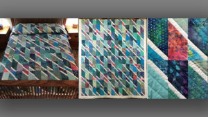 This quilt titled Rainfall is being raffled off by the quilting circle at UU Church of Muncie. Photo provided