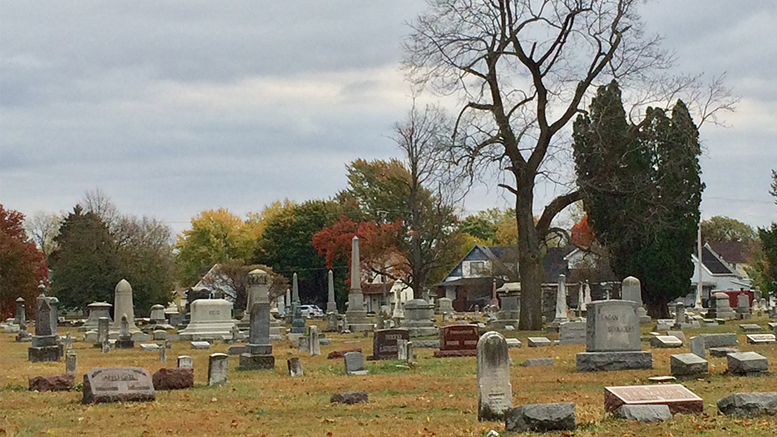 Interesting headstones sprout from Beech Grove Cemetery’s old sections. Photo by Nancy Carlson