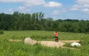 A lone bike rider is pictured enjoying the view. Photo provided