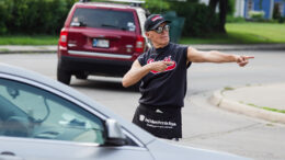 Dale Basham directs traffic at the County Fair. Photo provided.