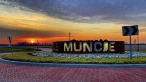 No filter. Just Muncie. North Muncie roundabout, a Community Enhancement Project. Photo by Aimee Robertson-West.