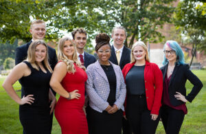 Ball State's Entrepreneurship and Innovation Major Class of 2022. Back row, left to right: Hunter Beale, Drew Holl, Holden Robinson. Front row, left to right: Taylor Shockey, Emali Grose, Ani’a Walker, Sophia Chaille, Mya Tolliver. Photo provided