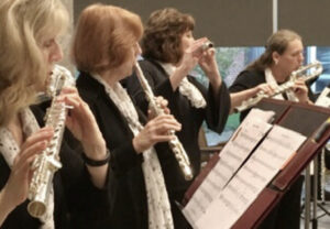 A few members of the Central Indiana Flute Choir are playing their notes and checking them twice, for their Christmas concert in Muncie on December 6th. Photo provided.