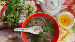 You can’t beat a bowl of pho, with trimmings, for a beautiful meal. Photo by Nancy Carlson.