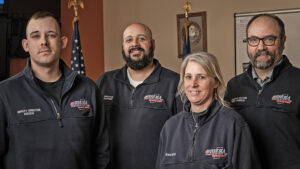 Pictured L-R: Cory Kissick, Deputy Director; John Coutinho, Director; Heidi Knuckles, Office Manager; Kyle Johnson, CIO/Logistics Chief.