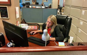 Receptionist Lindsay Fink is pictured. Photo provided
