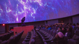 Visitors experience a presentation at the Charles W. Brown planetarium on the campus of Ball State University. Photo provided by BSU