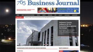 The 765 Business Journal homepage, accessible from MuncieJournal.com. Site development by Mike Rhodes