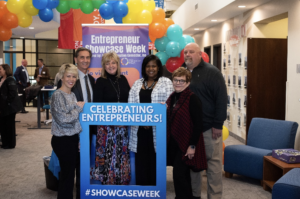 Pictured L-R: Entrepreneurs of the Year— Tiara Hicks, Mayor Dan Ridenour, Lynn Moore, Bernisa Elliott, Peggy Cenova, and Kurt Harrington.