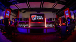 Inside the high-tech computing area of Ball State's Esports program. Photo provided