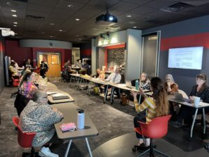 Michele Owen addresses participants in a IMPACT X Muncie class. Photo by Mike Martin