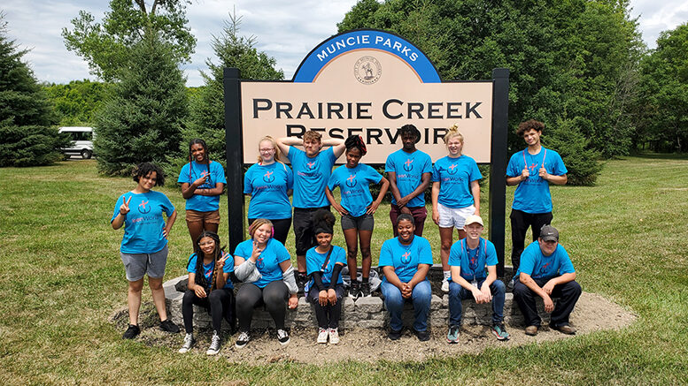 TeenWorks kids pose for a photo at Prairie Creek. Photo provided