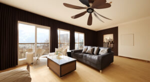 circulate air throughout your house and close window treatments to keep rooms cooler. Photo illustration by Mike Rhodes via Photoshop artificial intelligence (AI)