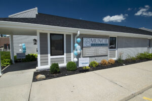 Celebratory balloons and a new sign and name greet patients as they enter the former Internists Associated building. Photo by Mike Rhodes