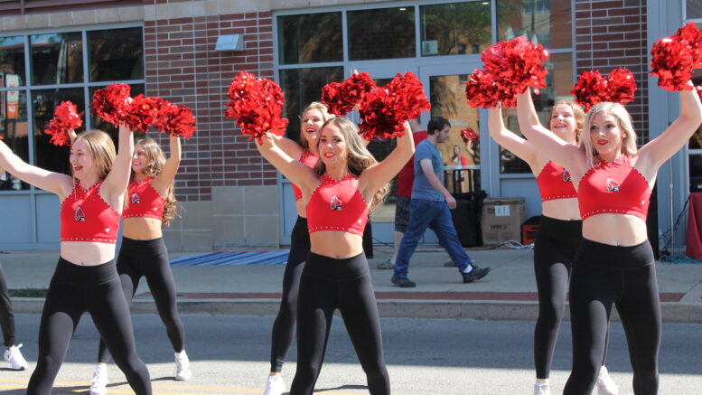 Ball State's Code Red dancers performing in the village. Photo provided