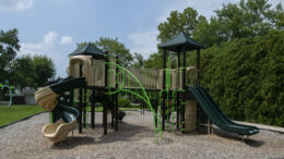 Playground equipment at Halteman Park is pictured. Photo by Mike Rhodes