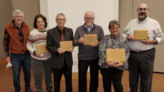 RCAS 2021 Awardees from left to right: John and Carolyn Vann, Bill Hubbard, Randy Lehman, Amy Wilms, and Tom McConnell.  Photo by Jim Flowers