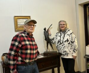 Pictured L-R: Cornerstone staffer Bob Hartley and artist in residence Debra Gindhart Dragoo.