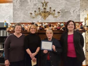 From left to right – Karen Good; Melissa Gentry; Karen Vincent, Delaware County Historical Society; and Sara McKinley