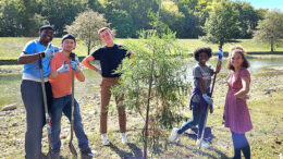 Tree planting by Muncie Central students. Photo by Jason Donati.