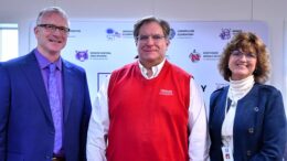 Pictured L-R: are Dr. Reynolds, President Williams, Dr. Kwiatkowski. Photo provided