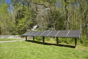 An electricity-generating solar energy panel is pictured. Photo by storyblocks