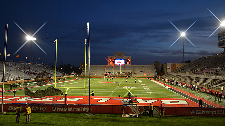 Ball State’s Scheumann Stadium. Photo by Mike Rhodes