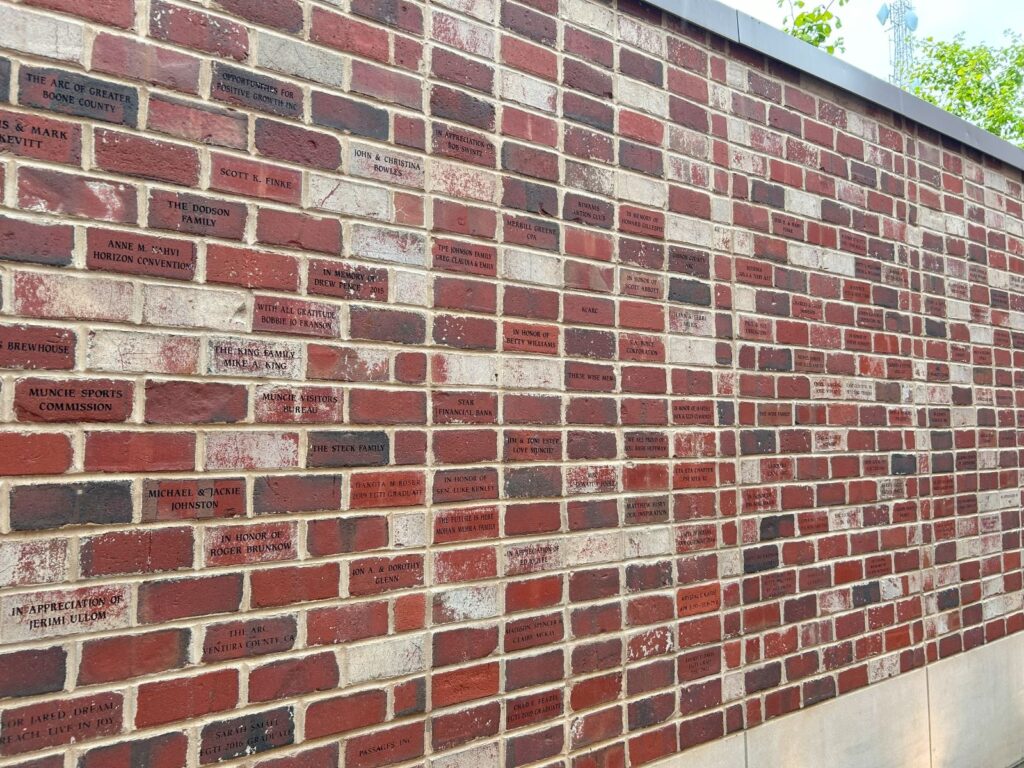 Bricks from an original path underneath the hotel were restored during construction and are now featured on a wall in the hotel’s back patio. Many in support of EGTI’s mission purchase a brick to honor a student and to be part of this one-of-a-kind initiative.