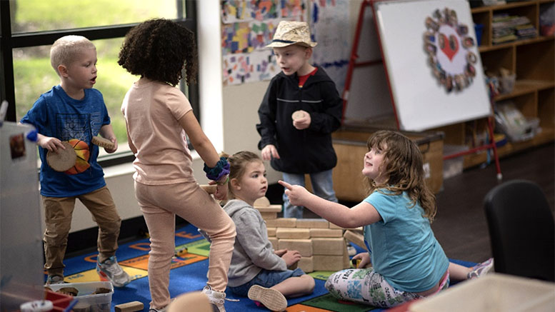 Young children learning through play at nationally accredited United Day Care Center. Photo by Maggie Manor.