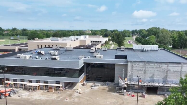 Aerial image of current construction at the new YMCA in Muncie. Photo provided