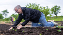 First Merchants Chief Credit Officer, John Martin, volunteers at Second Harvest Food Bank. Photo provided