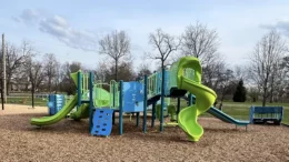 New playground equipment located at McCulloch Park. Photo by City of Muncie Park's Department Facebook page.