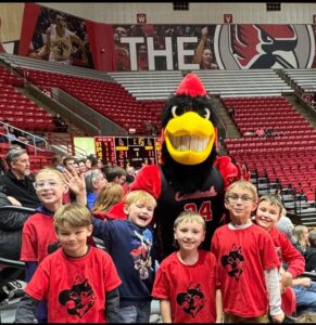 Lincoln and his pack enjoying a game at Ball State. Photo provided.