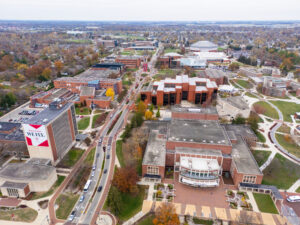 Aerial of the Ball State Campus provided by Ball State University.