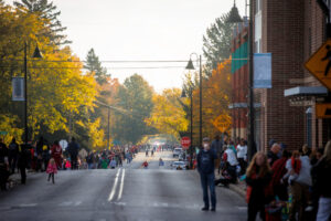 The 2024 Homecoming Parade goes through the village on October 26, 2024. Photo by Bobby Ellis/Ball State University.