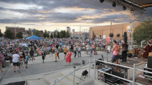 The view from the stage area at Canan Commons during a Muncie Trails Music Series concert. Photo provided.
